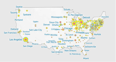 Mapping Inequality homepage. The award-winning online repository allow users to explore detailed maps created by the Home Owners’ Loan Corporation during the mid-20th Century. The government agency graded areas of cities in terms of investment potential. Green meant best, blue was considered still desirable, yellow meant definitely declining, and red meant hazardous. 