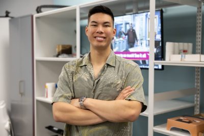 Cadet Aidan Hing learns valuable skills as student employee in Newman Library's 3D Scanning Studio