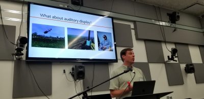 Doug Bowman presenting The Role of Immersive Audio in Serious VR Applications during Session I talks