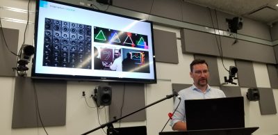 Ivica Ico Bukvic presenting Establishing Foundations for the Immersive Exocentric Data Sonification using the Cube and D4 Library during Session II talks