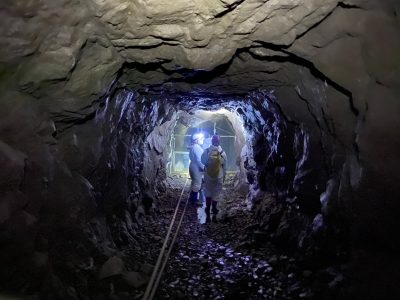 Virginia Tech researchers search hibernation sites for banded bats. Photo courtesy of Kate Langwig.