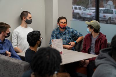 The Apex Center for Entrepreneurs held an open house in their new space above PK's in downtown Blacksburg on Sept. 20, 2021. Photo by Lee Friesland for Virginia Tech.