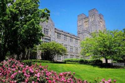 Photo of Burruss Hall at Virginia Tech.
