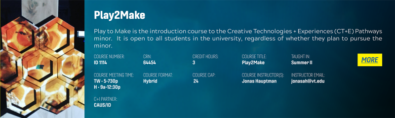 Learn more about the Play2Make Summer 2 course